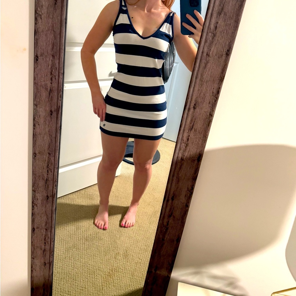 Abercrombie & Fitch Y2K Striped Long Tank Top Preppy Nautical Dress